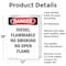 Signmission Diesel Flammable No Smoking No Danger Sign, Aluminum, 12in W x 18in L, 2PK OS-2PACK-DS-A-1218-V-2363 - alternate 5